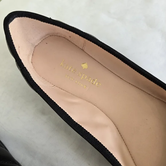 Kate Spade Black Leather Quilted Flats - Picture 8 of 13